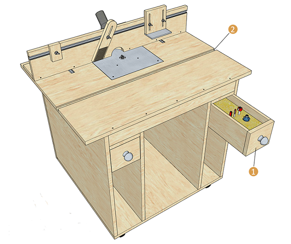  Mesa con caja de herramientas