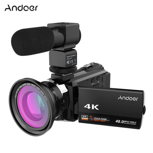  ndoer-4K-1080P-48MP-WiFi-Digitální videokamera-Videokamera-rekordér-w-0-39X-širokoúhlý makro